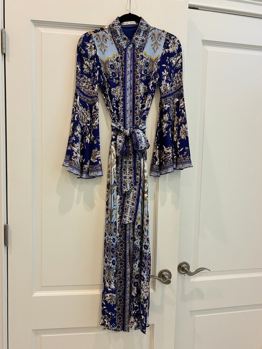 Alice + Olivia Blue and Yellow Floral Maxi Dress XS - Picture 5 of 7